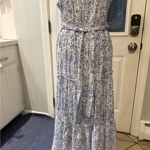 Trixxi Light Blue and White Patterned Maxi Dress